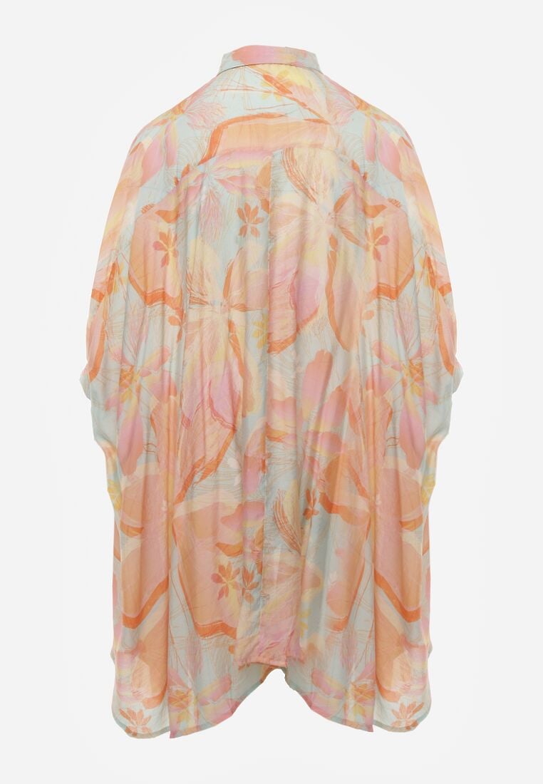 Pomarańczowa Nietoperzowa Koszula z Bawełną o Fasonie Oversize Celista 7