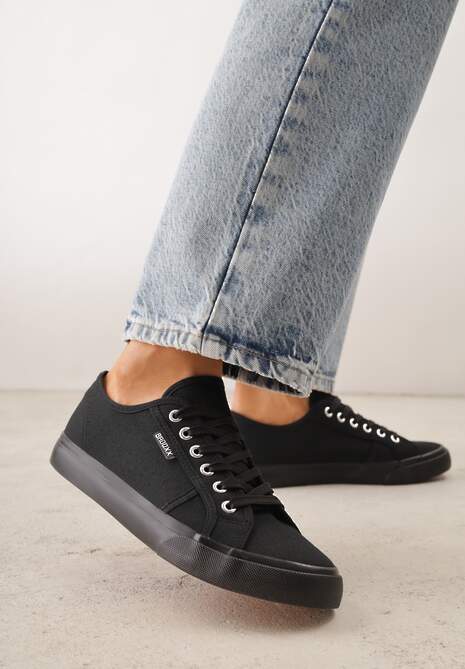 Czarne Casualowe Trampki w Stylu Basic Tulipmeadow