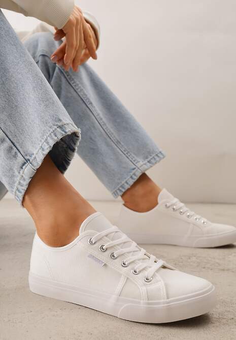 Białe Casualowe Trampki w Stylu Basic Tulipmeadow