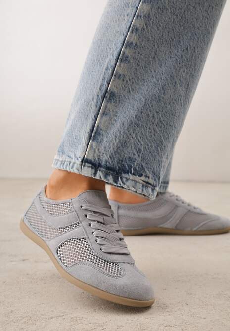 Niebieskie Siateczkowe Sneakersy w Stylu Tenisówek Adranella