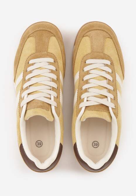 Żółte Sneakersy Ozdobione z Boku Paskami Ariene 6