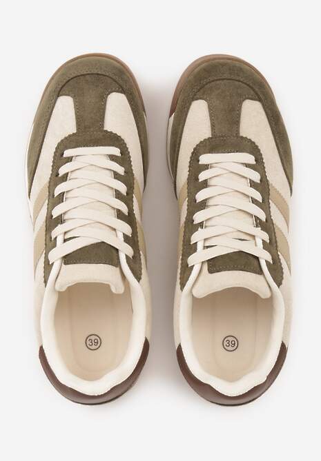 Zielone Sneakersy Ozdobione z Boku Paskami Ariene 6