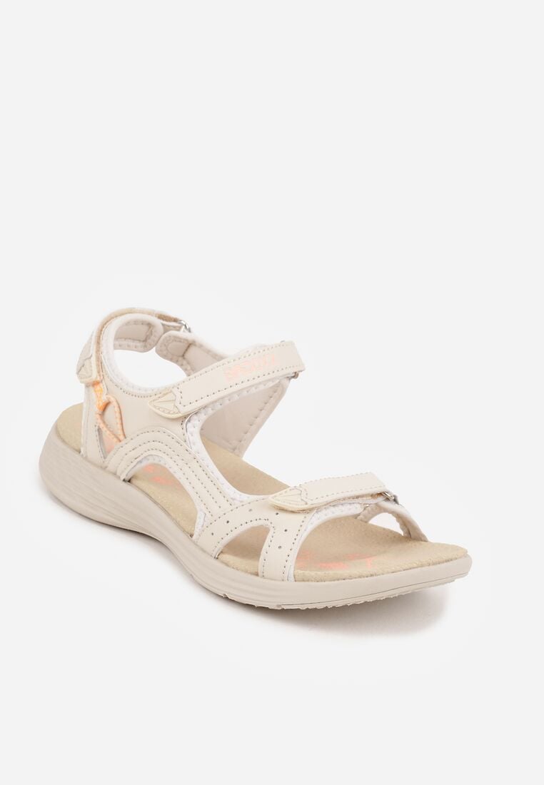Jasnobeżowe Sandały z Wkładką ze Skóry Naturalnej i Zapięciem na Rzep Sambuca 5