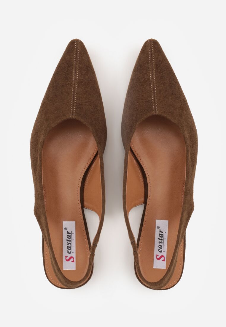 Brązowe Balerinki Typu Slingback Diarin 6