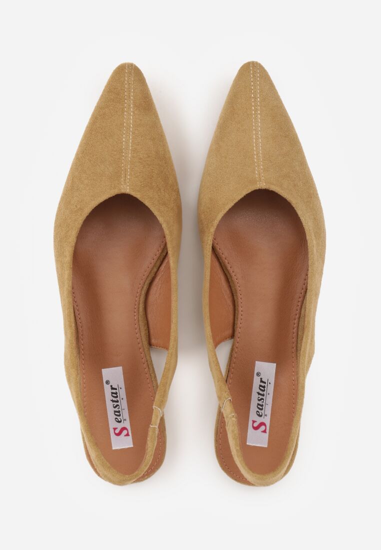 Ciemnobeżowe Balerinki Typu Slingback Diarin 6