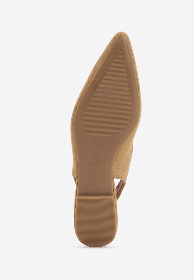 Ciemnobeżowe Balerinki Typu Slingback Diarin 7