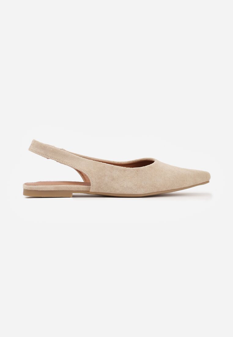 Jasnobeżowe Balerinki Typu Slingback Diarin 4