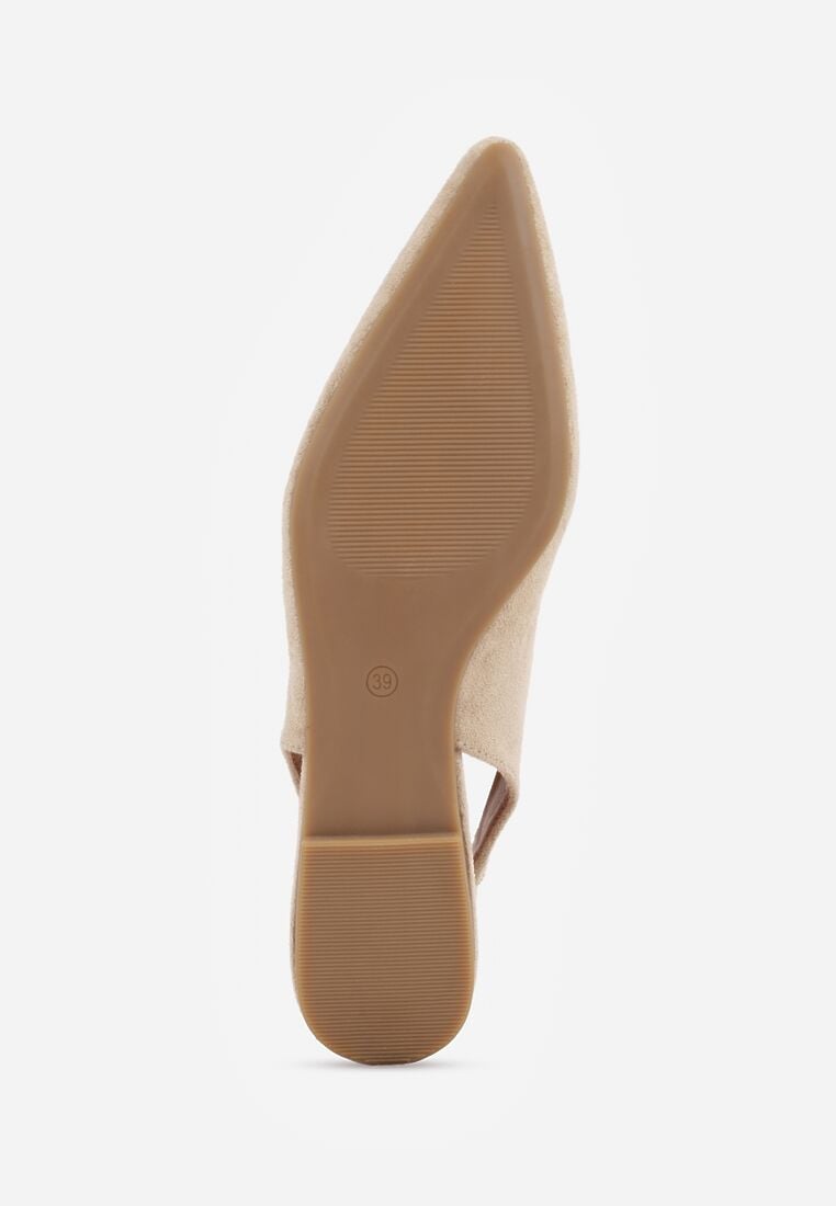 Jasnobeżowe Balerinki Typu Slingback Diarin 7