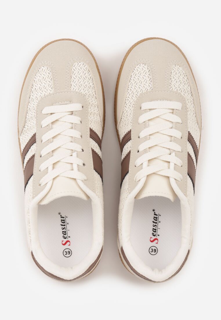 Brązowe Sneakersy w Stylu Klasycznych Tenisówek z Cholewką z Plecionką Doriarissa 6