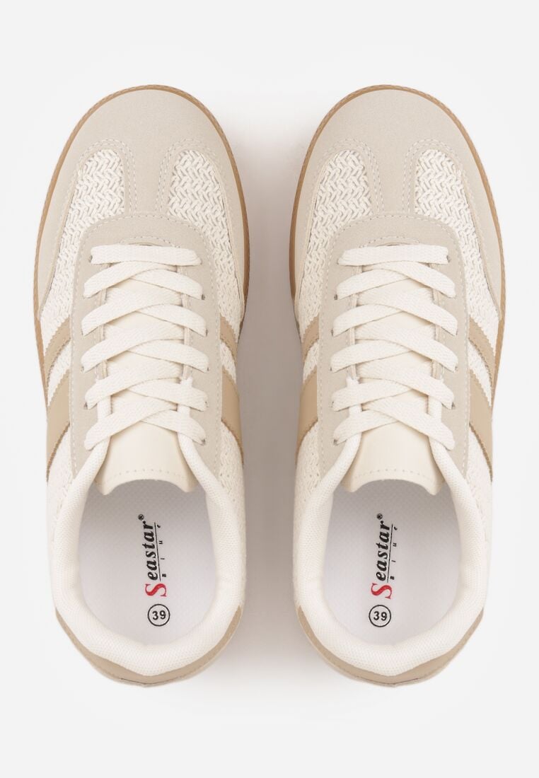 Ciemnobeżowe Sneakersy w Stylu Klasycznych Tenisówek z Cholewką z Plecionką Doriarissa 6