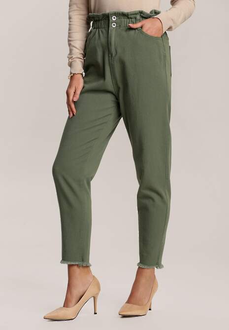 Khaki Spodnie Paper Bag Thelelin
