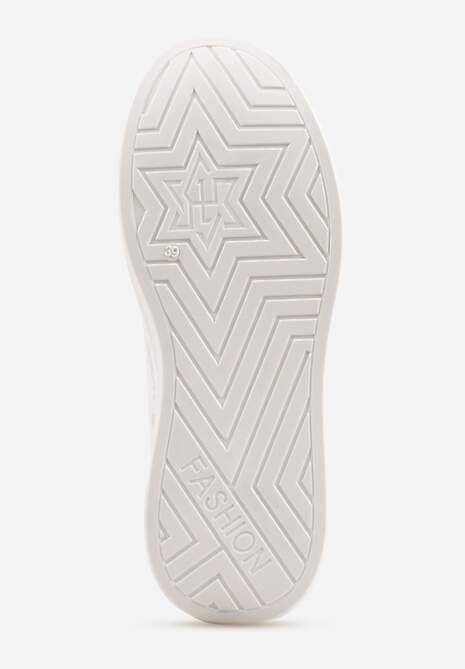 Białe Minimalistyczne Sneakersy VICES o Fasonie Tenisówek na Platformie Halanatea 7