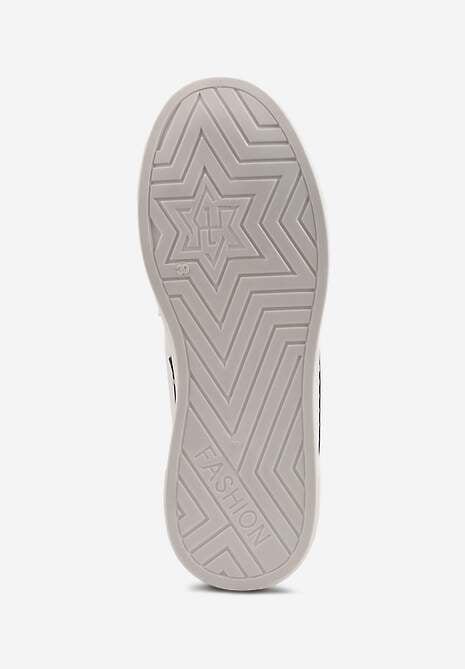 Biało-Granatowe Basicowe Sneakersy VICES Zdobione Kontrastową Lamówką przy Podeszwie Cezita 7