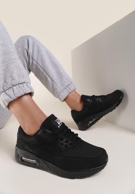 Czarne Buty Sportowe Vintage Nildas