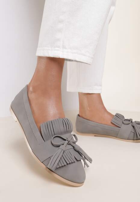 Szare Mokasyny Navy Blue