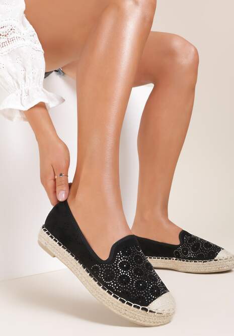 Czarne Espadryle Stop Number