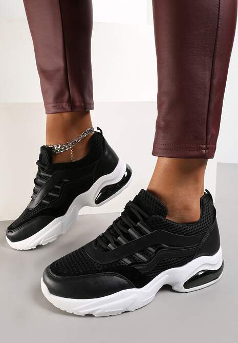 Czarne Sneakersy Glossiness