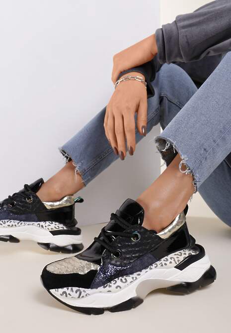 Czarne Sneakersy Leuceris