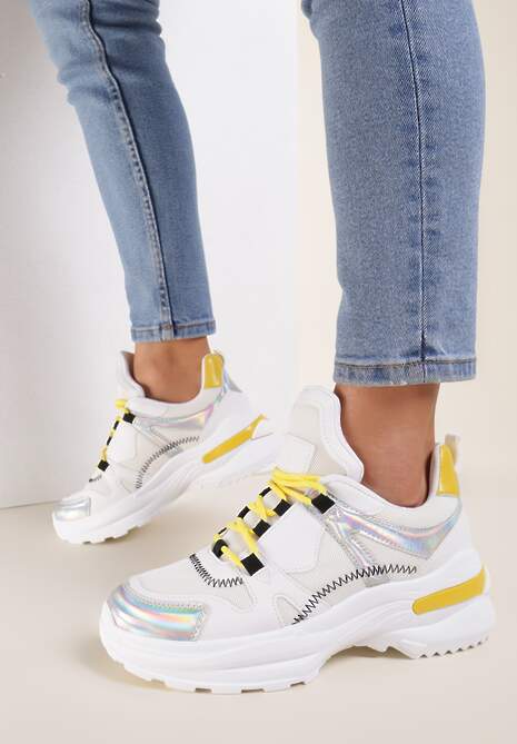 Biało-Żółte Sneakersy Noonhold