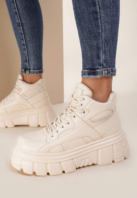 Beżowe Sneakersy Sylipe