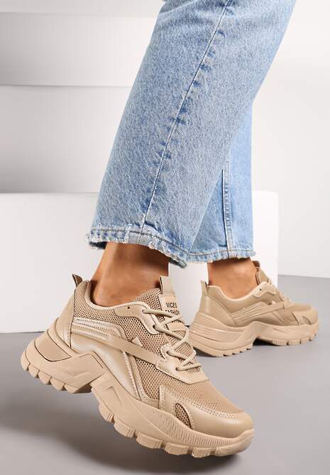 Ciemnobeżowe Sneakersy Dorameia