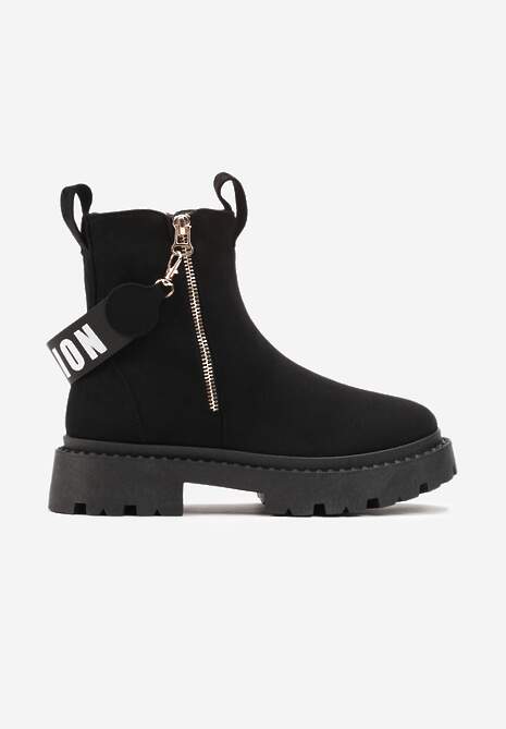 Botine Negre cu Bandă Decorativă Imprimată Dudrey 4