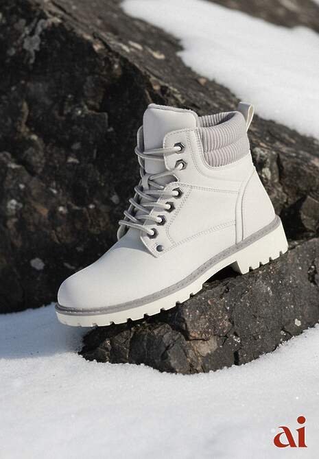 Szare Sznurowane Casualowe Traperki na Płaskiej Podeszwie Relobia