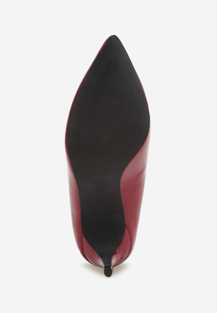Bordowe Czółenka na Szpilce w Klasycznym Stylu Naolita 7