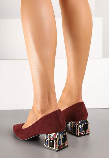 Pantofi cu toc Bordo 4