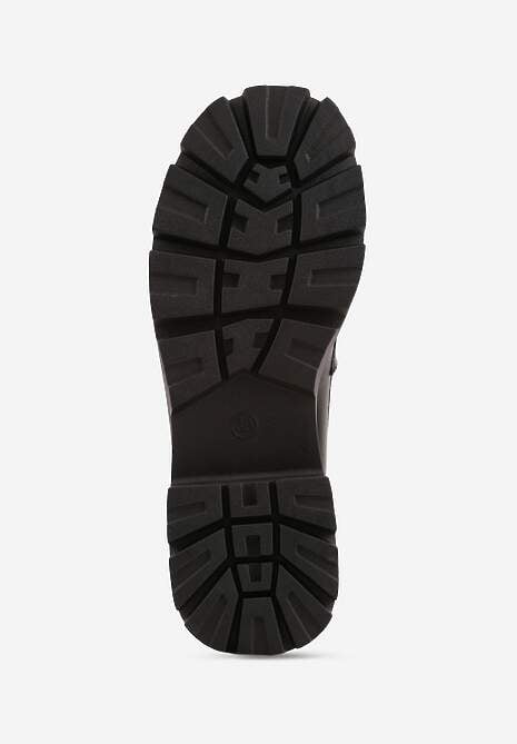 Czarne Mokasyny na Platformie Ozdobione Klamrą Kikilla 7