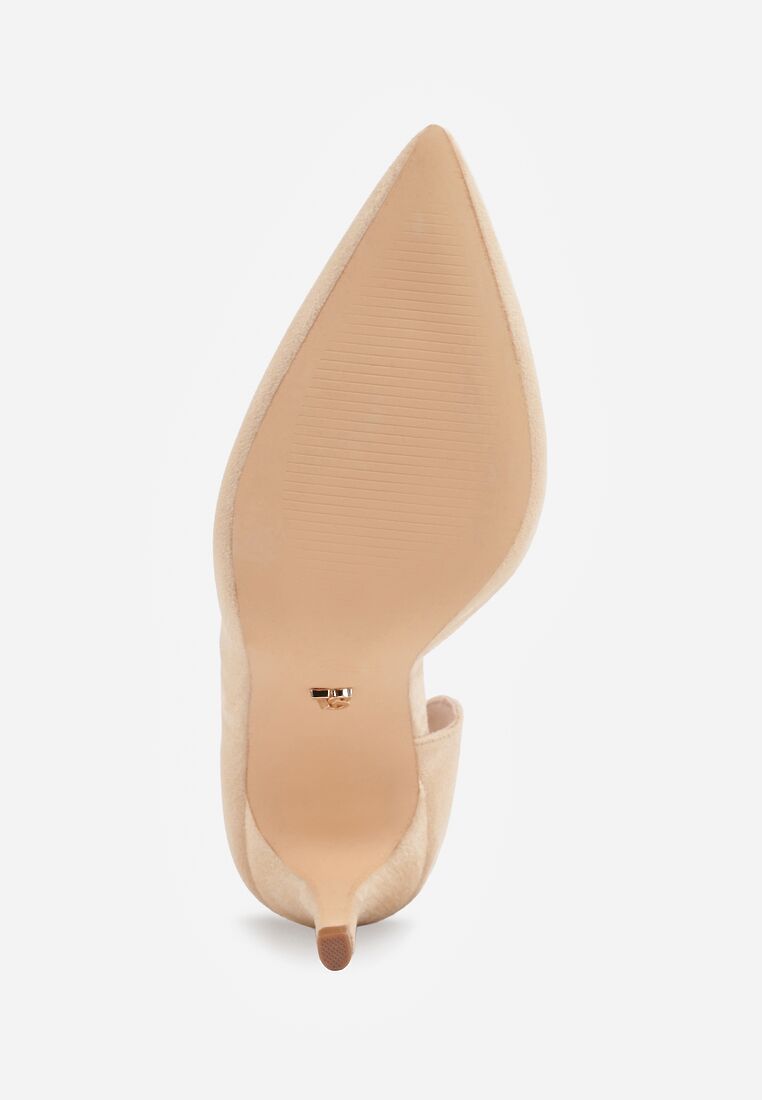 Beżowe Szpilki Vices z Wkładką ze Skóry Naturalnej Ozdobione Wycięciem Oliritia 7