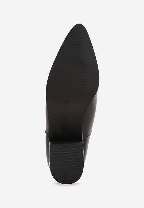 Czarne Botki na Słupku Vices Ozdobione Wycięciem Annavin 7