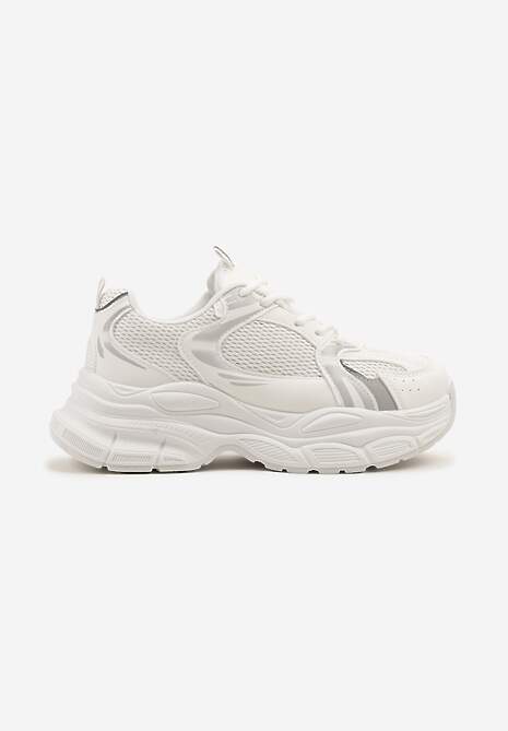 Białe Sneakersy Vices na Platformie Ozdobione Tłoczeniem Natiselle 4