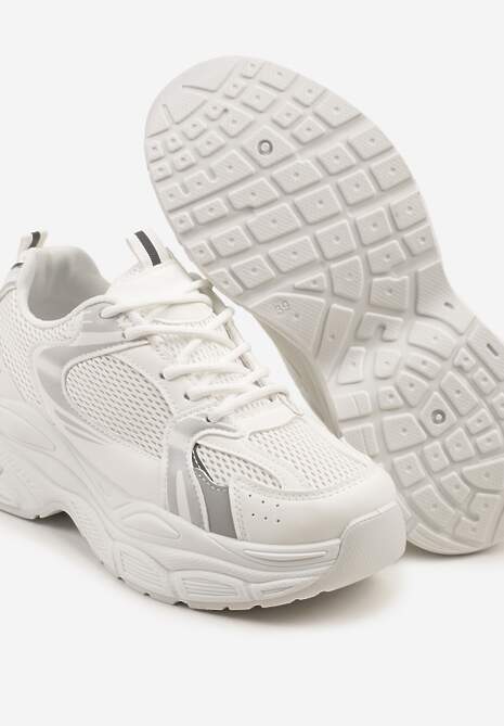 Białe Sneakersy Vices na Platformie Ozdobione Tłoczeniem Natiselle 6