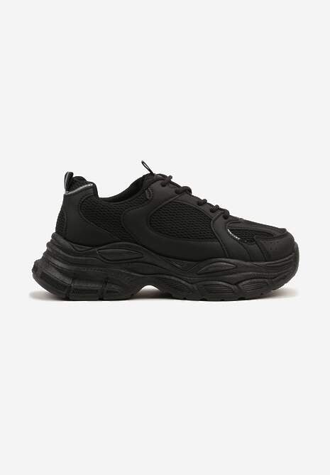 Czarne Sneakersy Vices na Platformie Ozdobione Tłoczeniem Natiselle 4