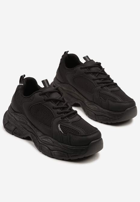 Czarne Sneakersy Vices na Platformie Ozdobione Tłoczeniem Natiselle 5
