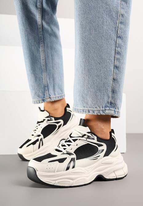 Sneakers Natiselle Bej cu negru 4