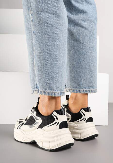 Sneakers Natiselle Bej cu negru 5