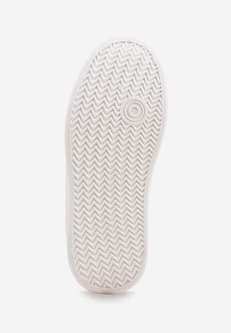 Biało-Srebrne Sneakersy Vices na Platformie Ozdobione Metalicznymi Aplikacjami Nelanil 7