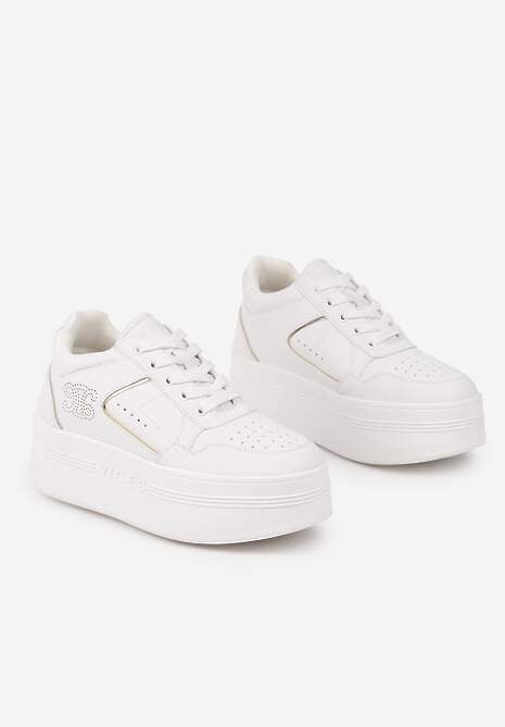 Sneakers Nelanil Alb cu auriu 5