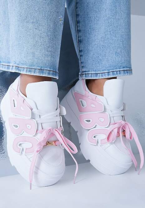 Sneakers Nelenith Alb cu roz