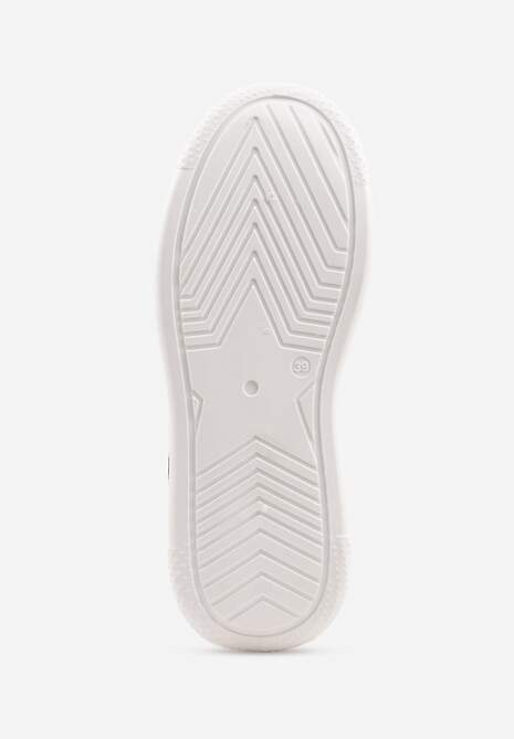 Czarno-Białe Sneakersy Vices na Platformie z Perforacją i Geometryczną Aplikacją Vilvesia 7