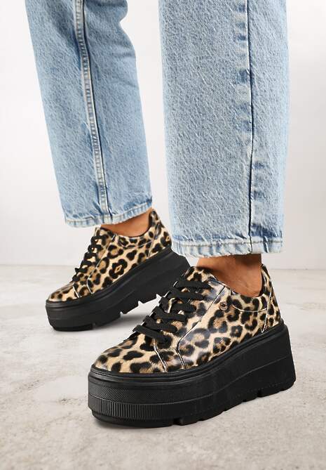 Panterkowe Sneakersy Vices na Grubej Podeszwie Tuliri