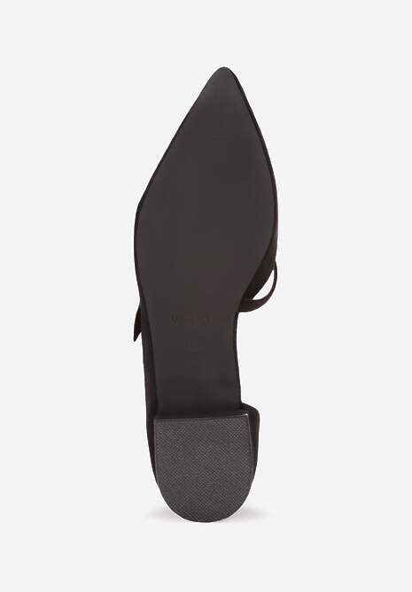 Czarne Czółenka Vices na Płaskiej Podeszwie ze Skórzaną Wkładką z Supełkiem Liliarine 7