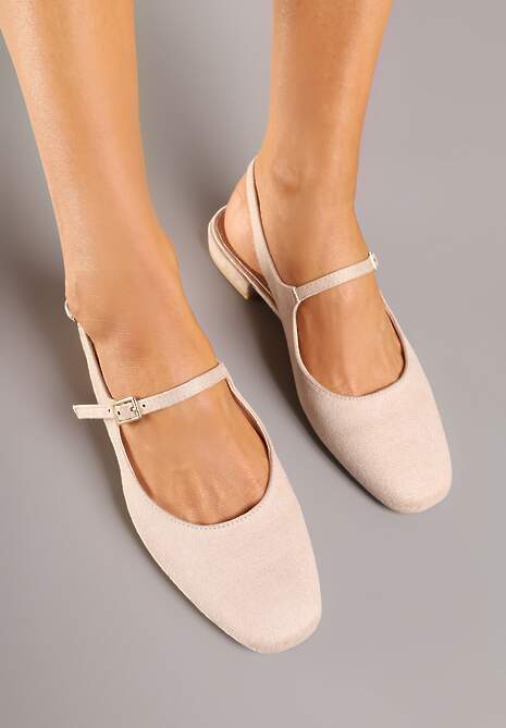 Beżowe Sandały Slingback Vices z Wkładką ze Skóry Naturalnej Sovritia 4