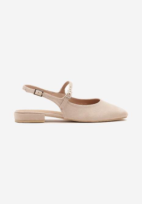 Beżowe Sandały Slingback Vices z Wkładką ze Skóry Naturalnej Sovritia 4