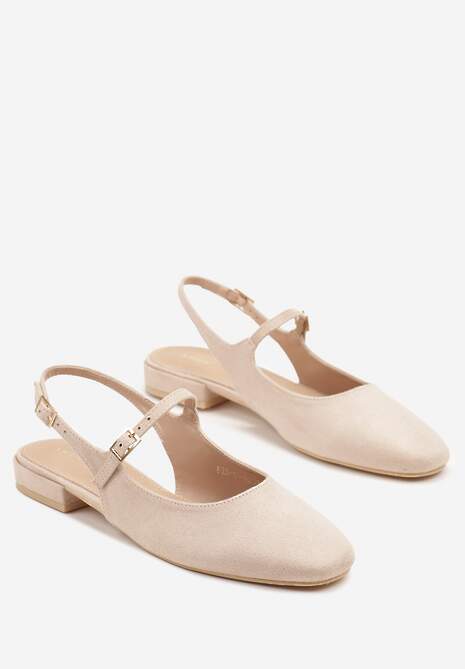 Beżowe Sandały Slingback Vices z Wkładką ze Skóry Naturalnej Sovritia 5