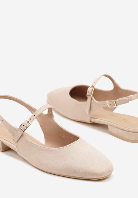 Beżowe Sandały Slingback Vices z Wkładką ze Skóry Naturalnej Sovritia 6