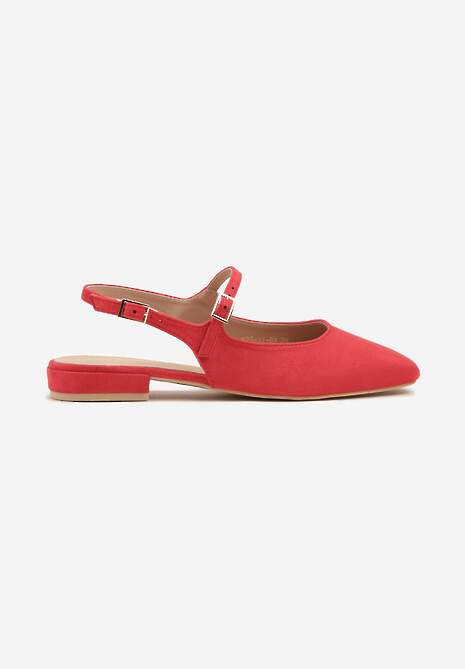 Czerwone Sandały Slingback Vices z Wkładką ze Skóry Naturalnej Sovritia 4