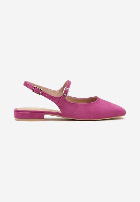 Fuksjowe Sandały Slingback Vices z Wkładką ze Skóry Naturalnej Sovritia 4